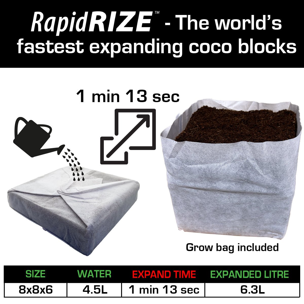 QuikGRO Rapid Rize Coco Peat Block | The Plant Boys